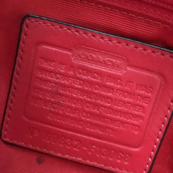 Coach Hamptons Signature C Orange Leather Purse - Picture 14 of 15